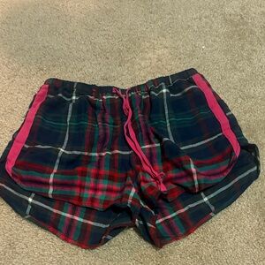 Colsie Plaid Athletic Shorts with Pink Trim